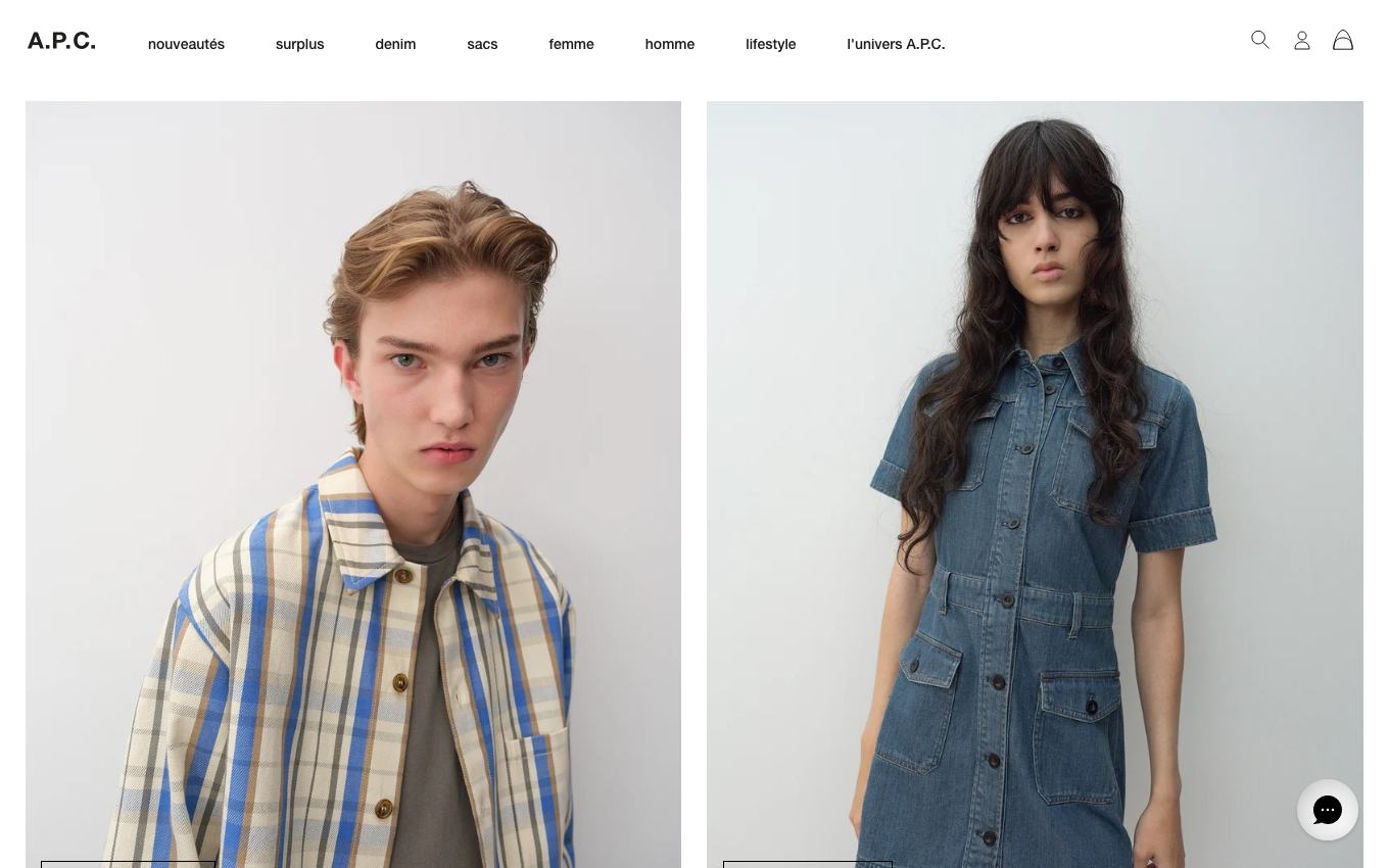 Page d'accueil du site officiel A.P.C.