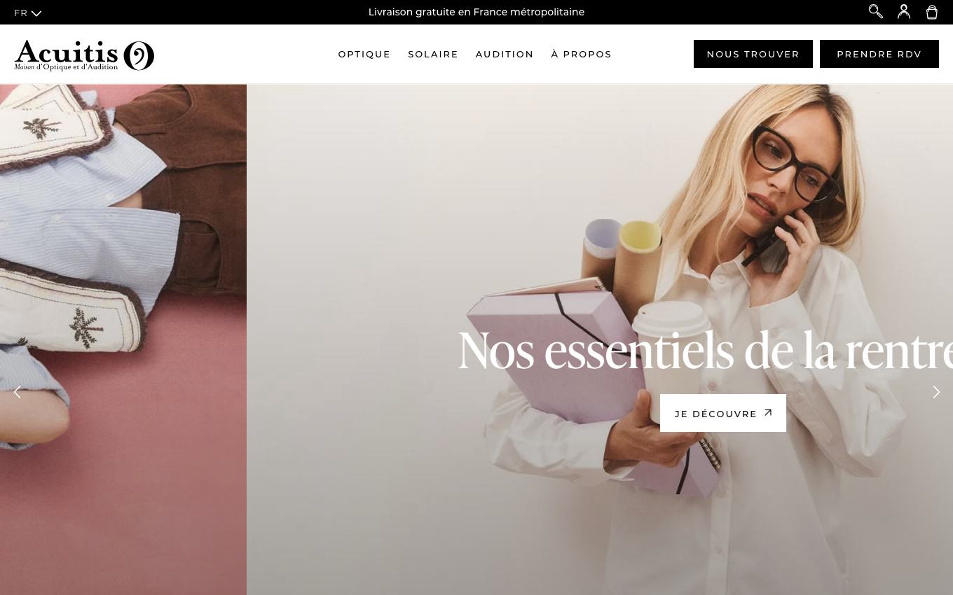 Page d'accueil du site officiel Acuitis