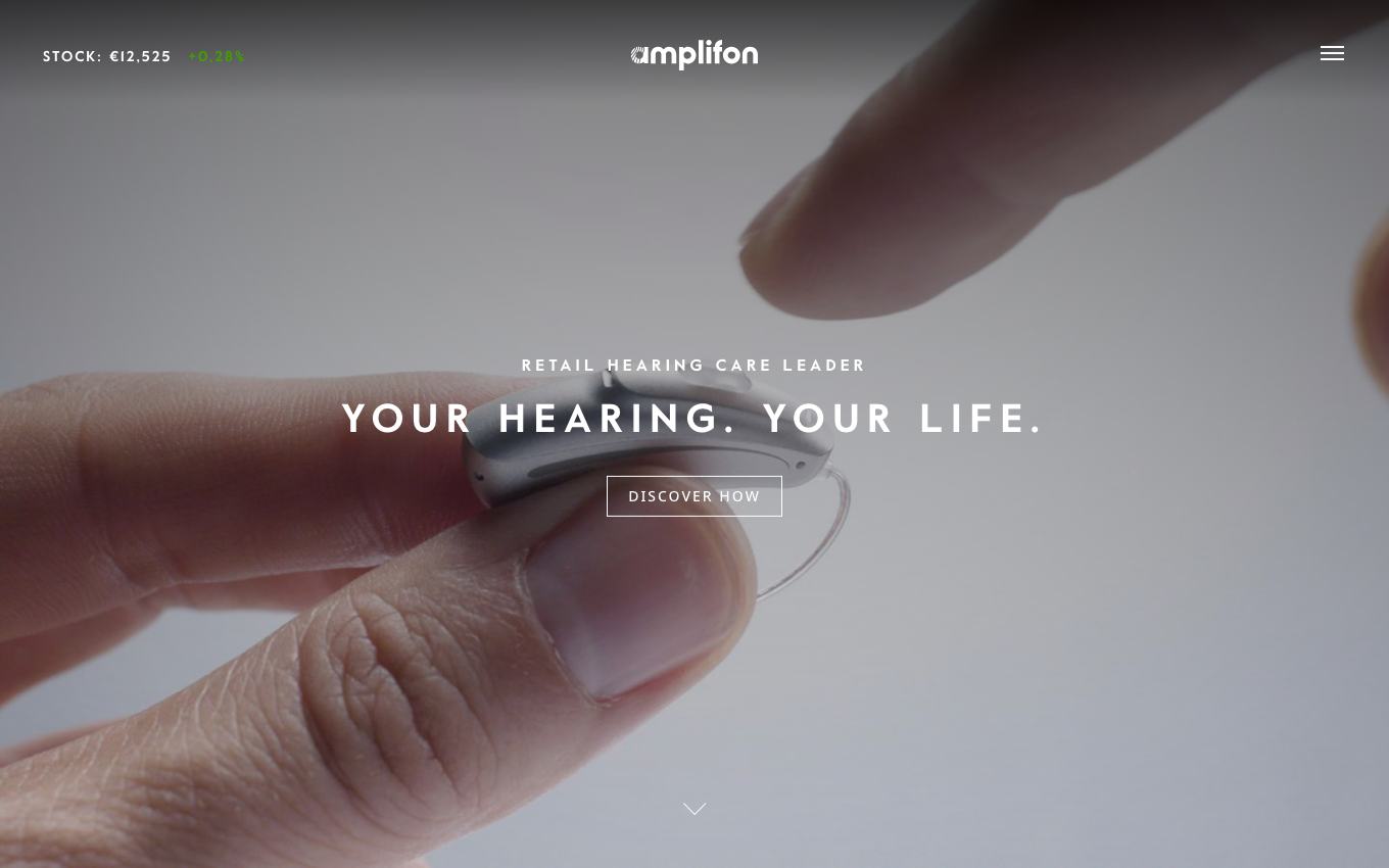 Page d'accueil du site officiel Amplifon