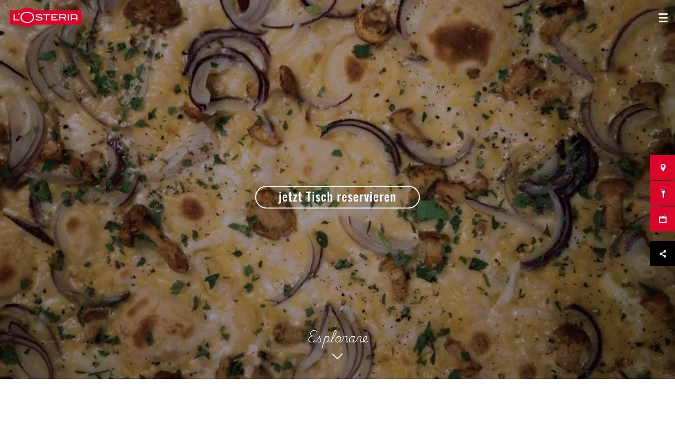 Page d'accueil du site officiel L'Osteria