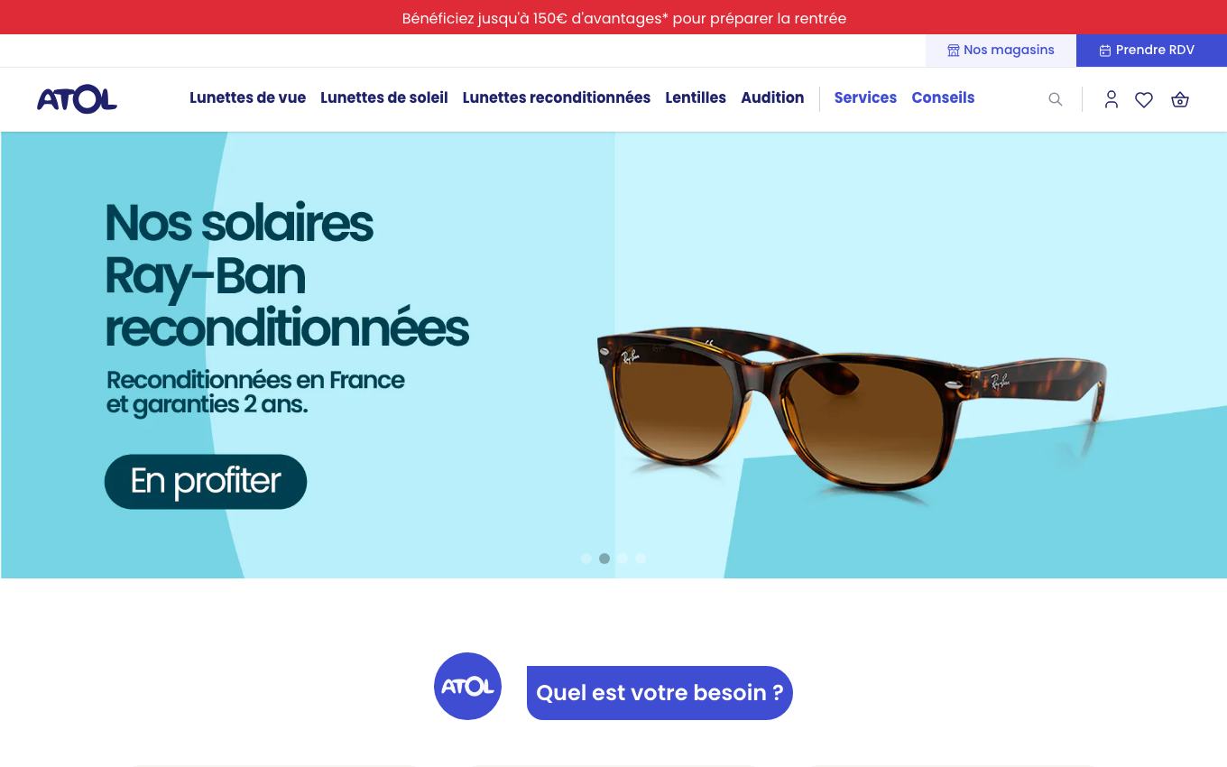 Page d'accueil du site officiel Atol