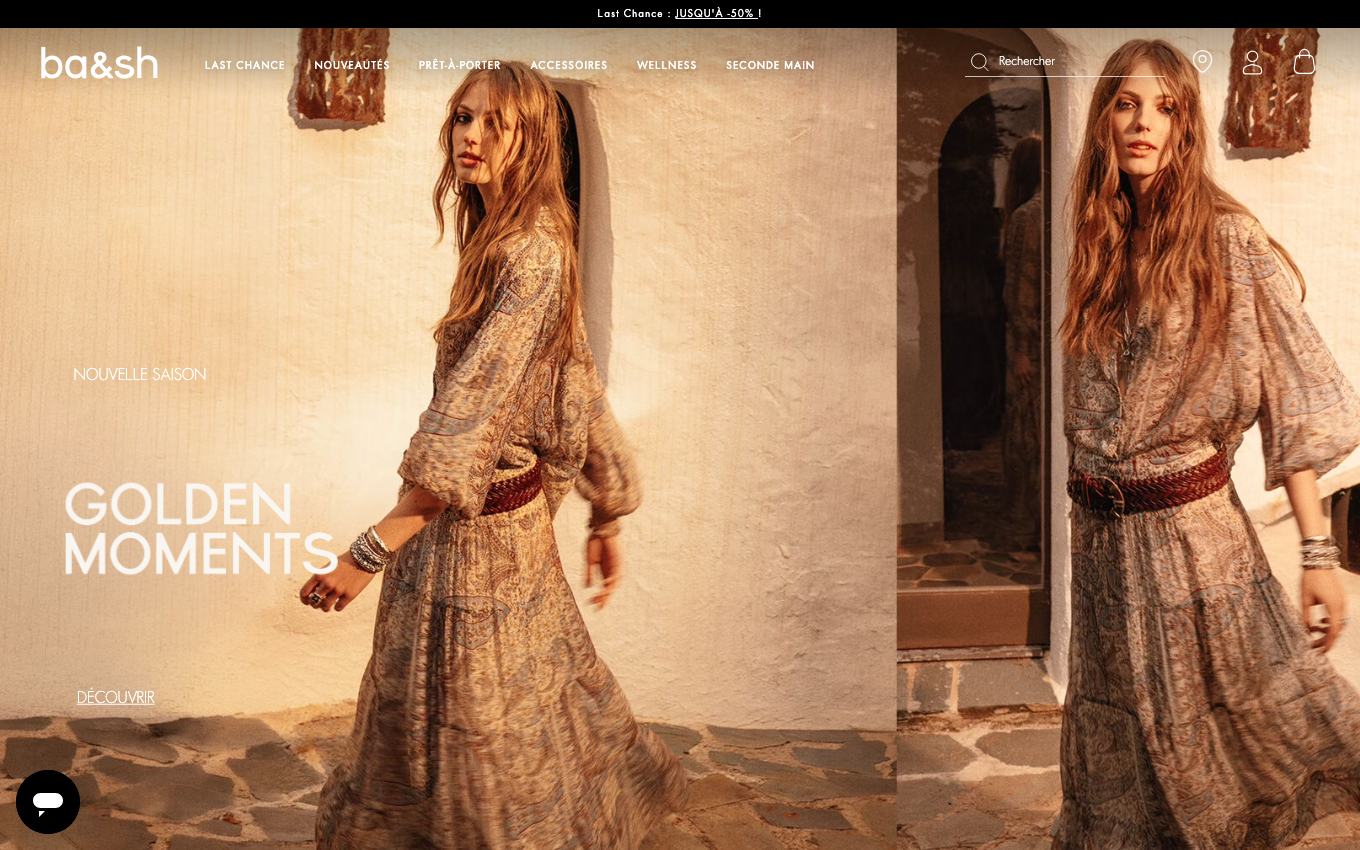 Page d'accueil du site officiel Ba&sh