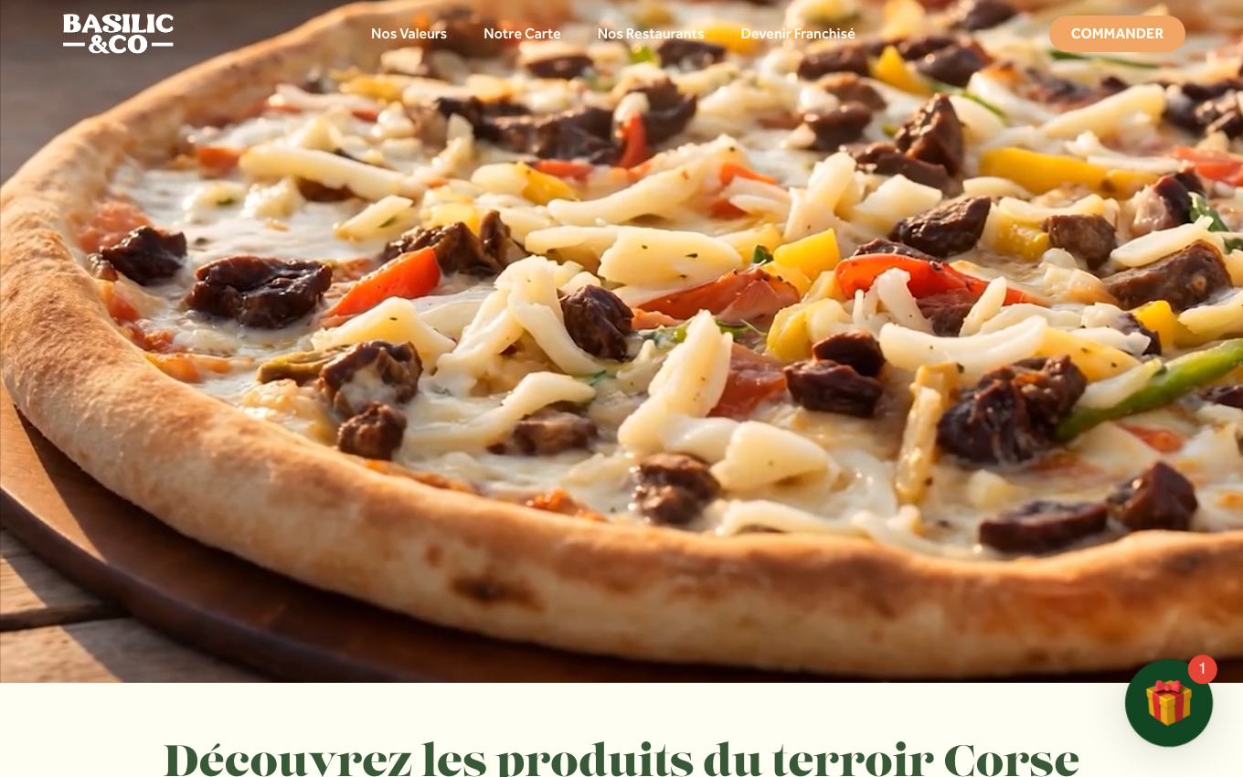 Page d'accueil du site officiel Basilic & Co