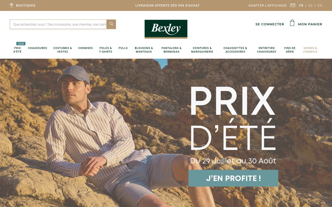 Page d'accueil du site officiel Bexley