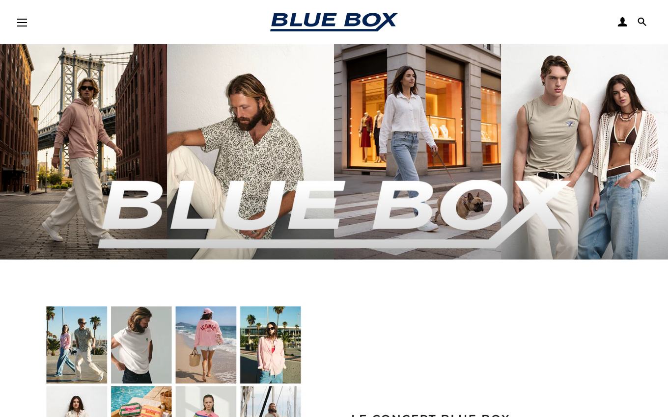 Page d'accueil du site officiel Blue Box
