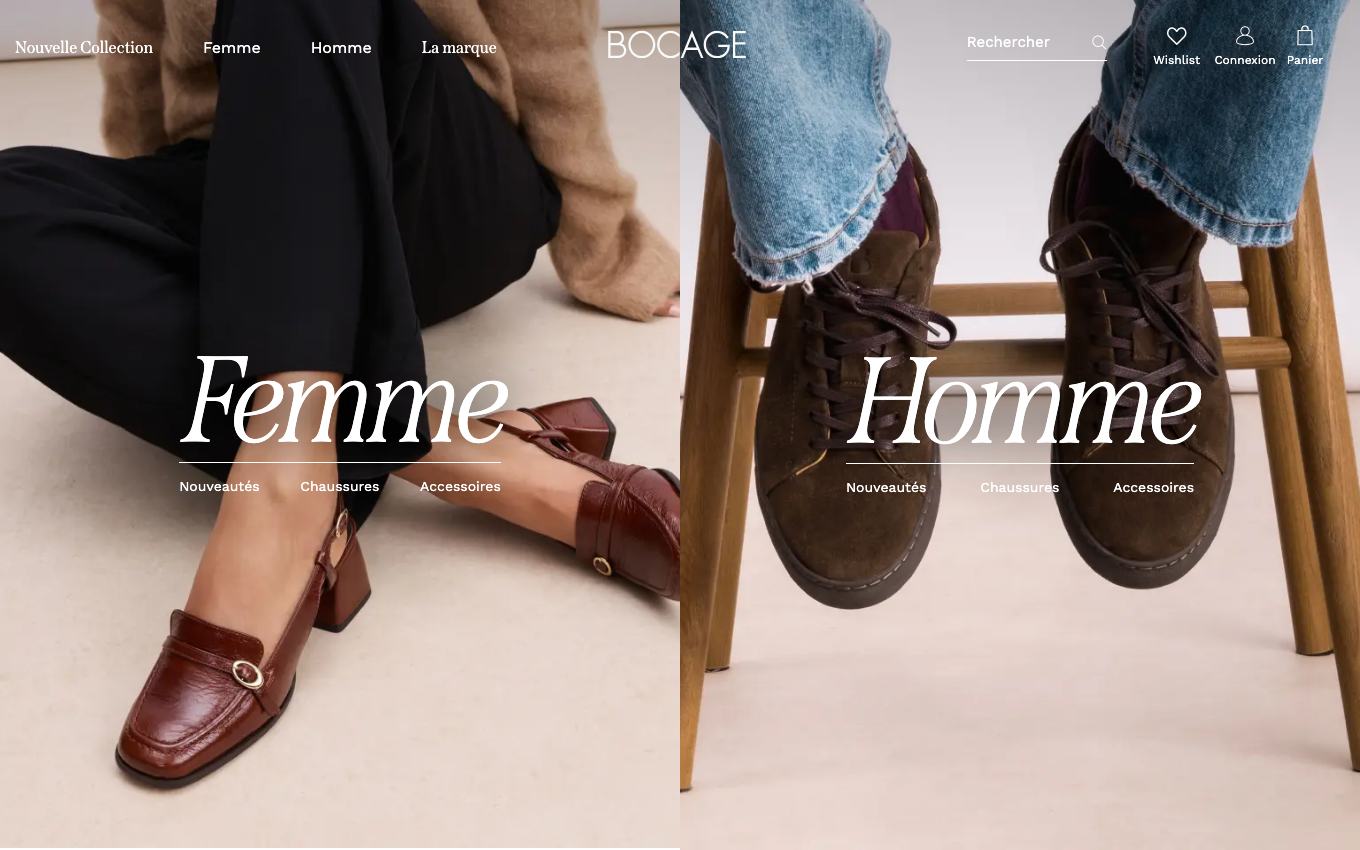 Page d'accueil du site officiel Bocage