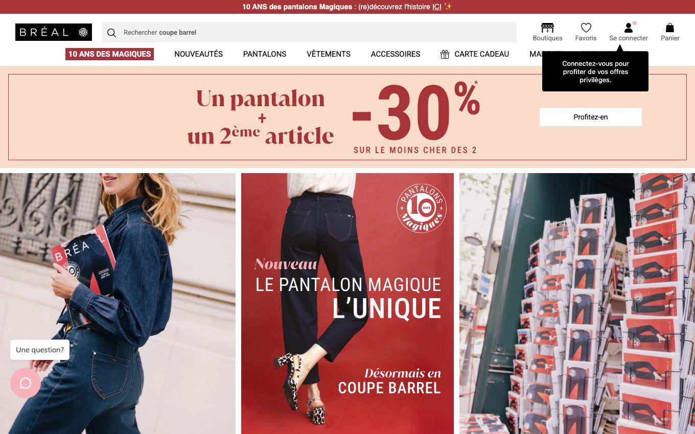 Page d'accueil du site officiel Bréal