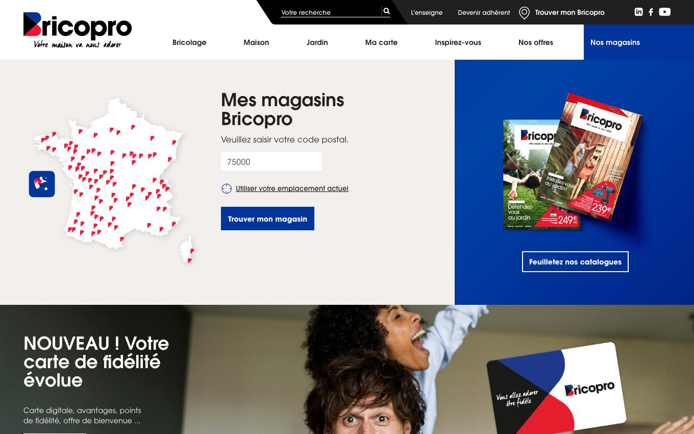 Page d'accueil du site officiel Bricopro