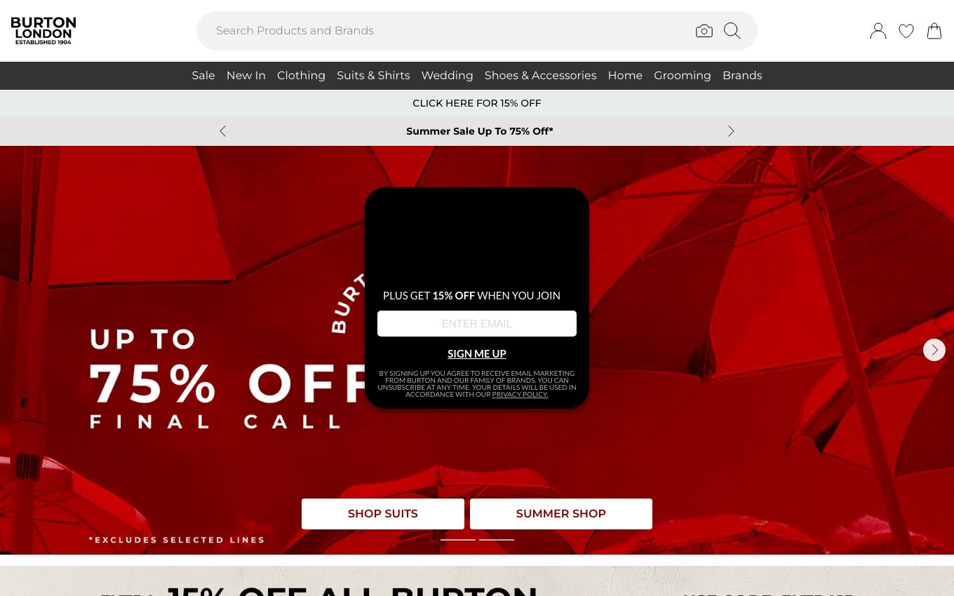 Page d'accueil du site officiel Burton