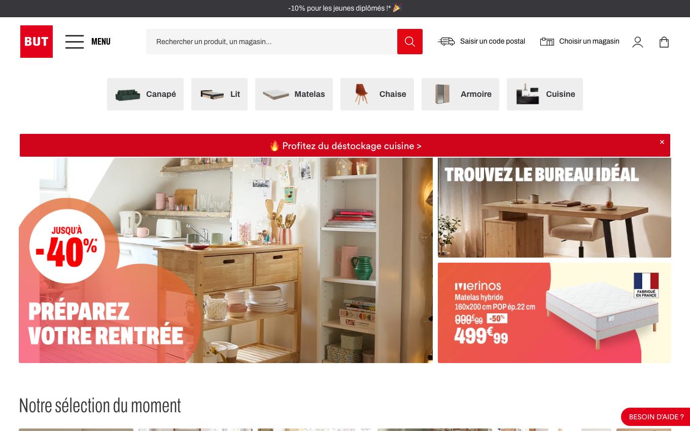 Page d'accueil du site officiel But