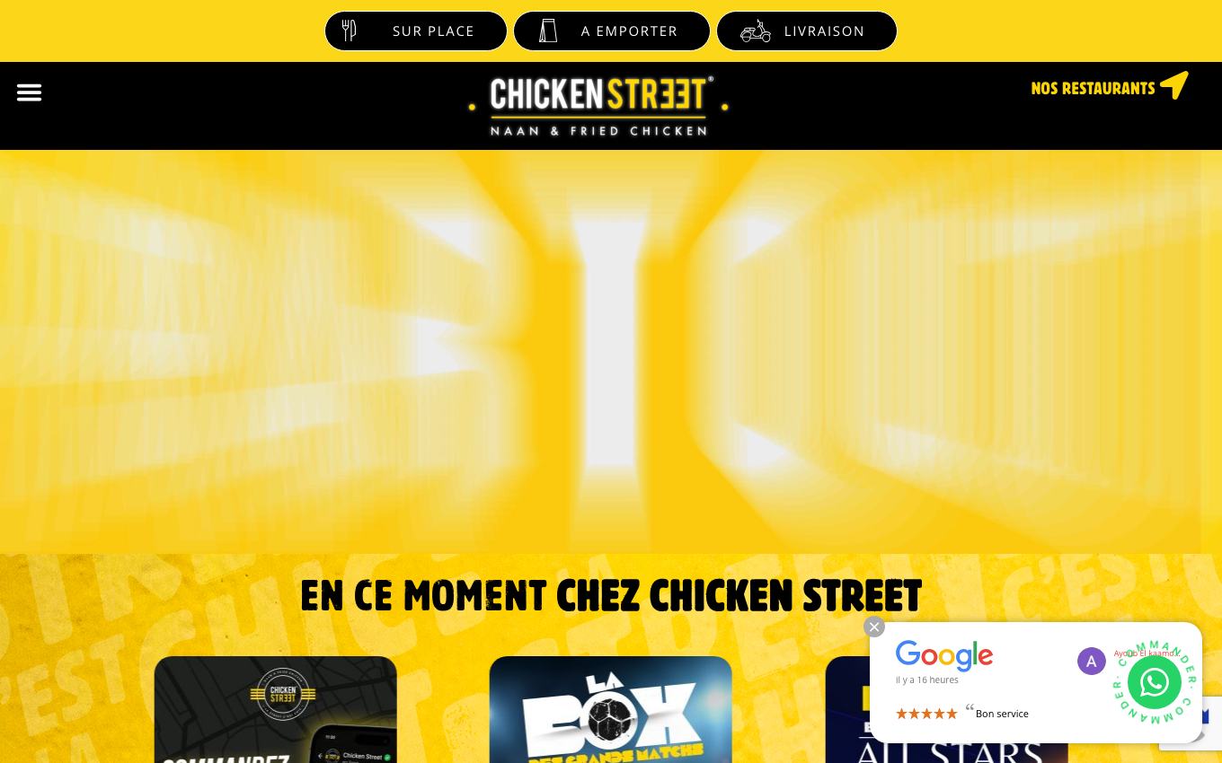 Page d'accueil du site officiel Chicken Street