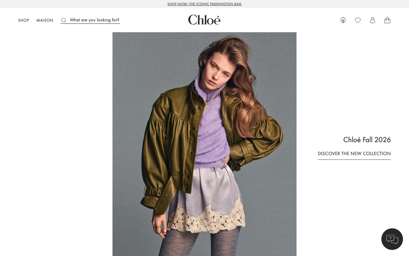 Page d'accueil du site officiel Chloé
