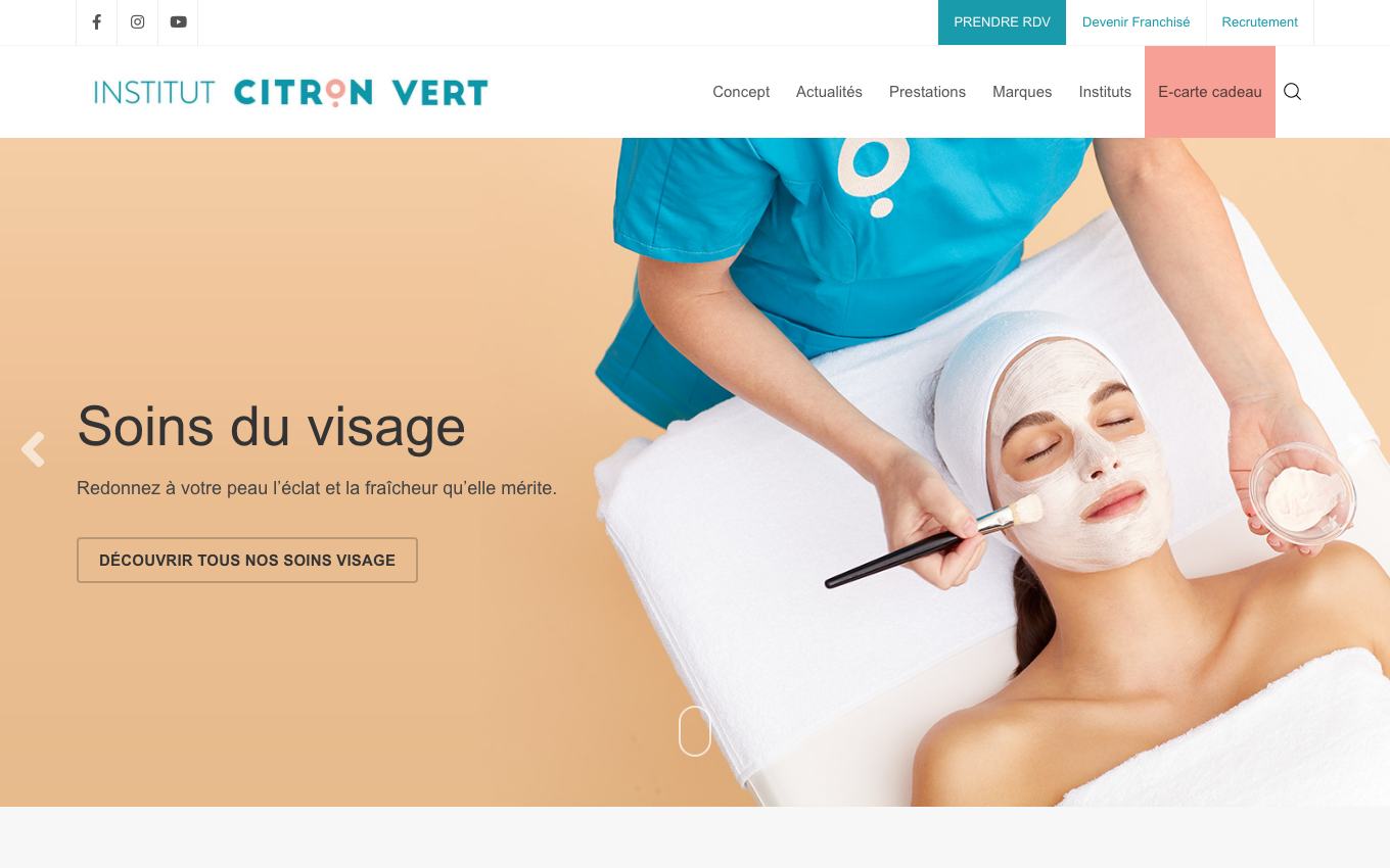 Page d'accueil du site officiel Citron Vert