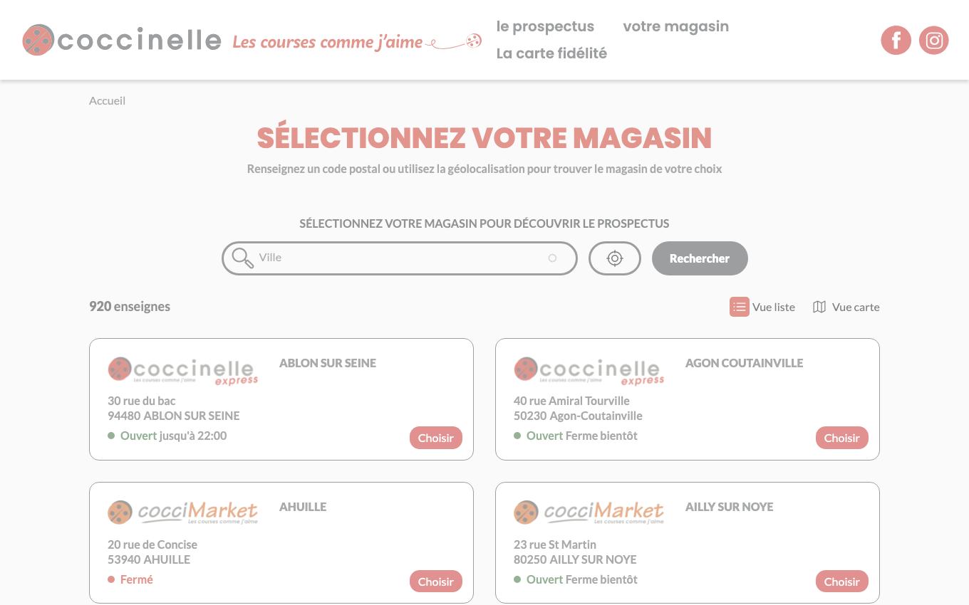 Page d'accueil du site officiel Coccinelle Express