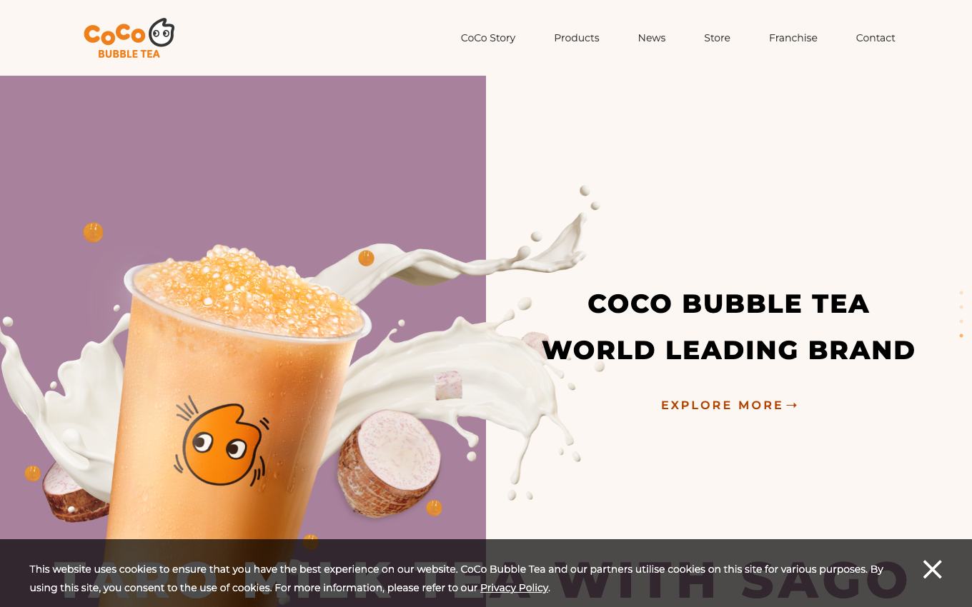 Page d'accueil du site officiel CoCo