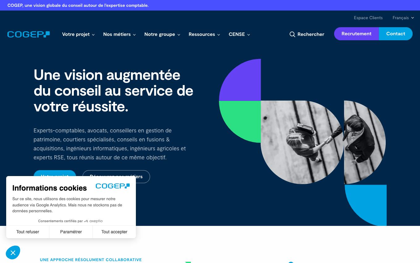 Page d'accueil du site officiel COGEP