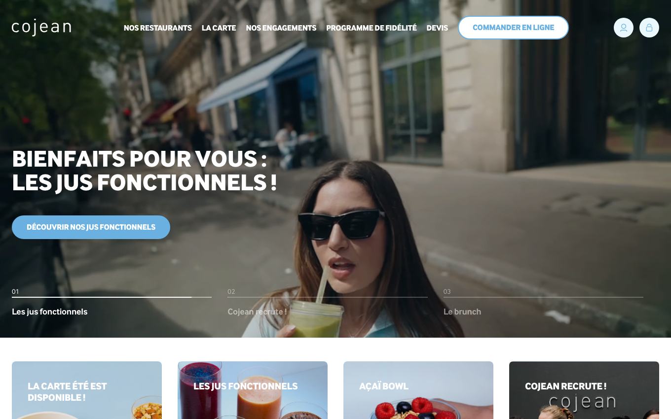 Page d'accueil du site officiel Cojean