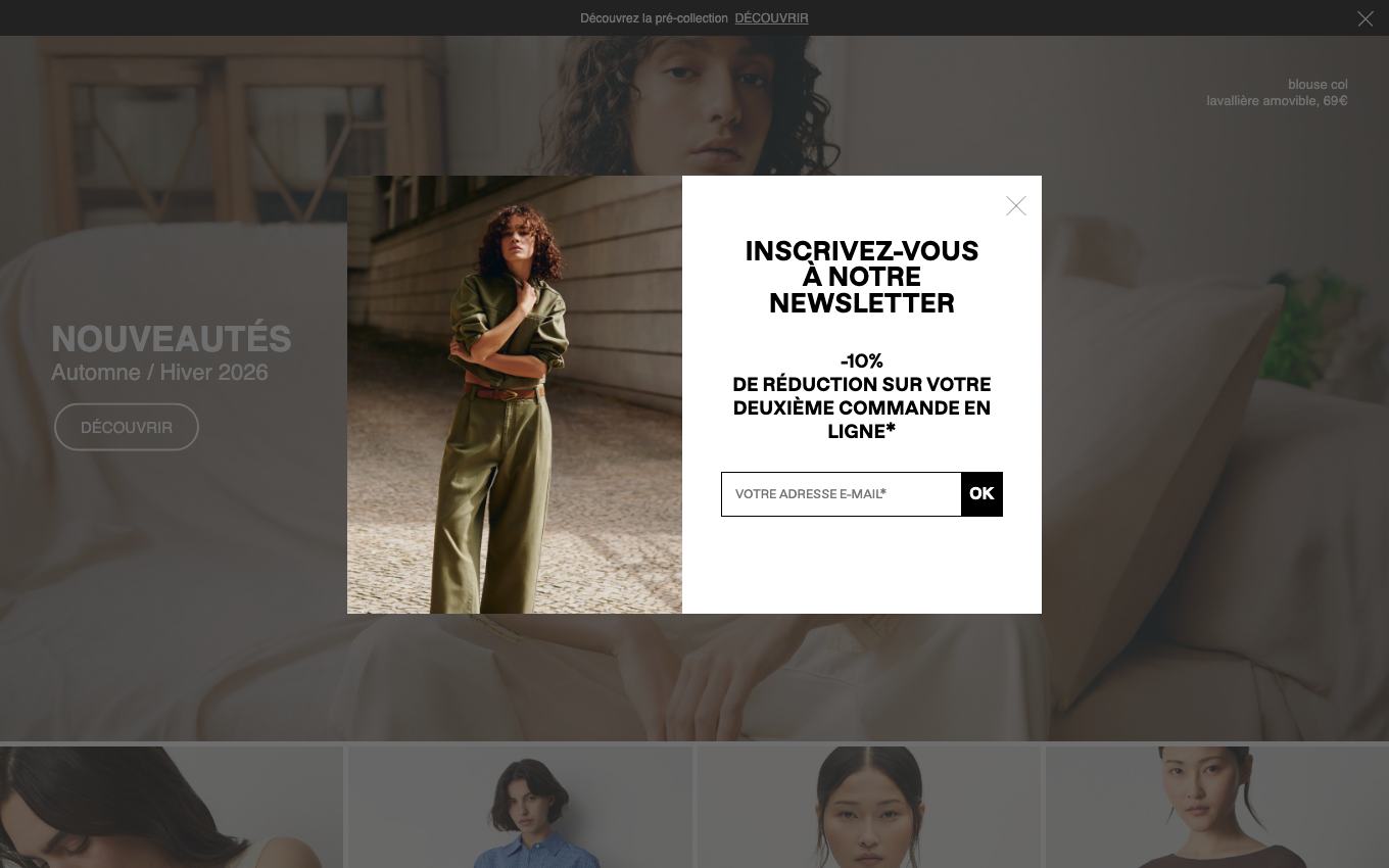 Page d'accueil du site officiel Comptoir des Cotonniers