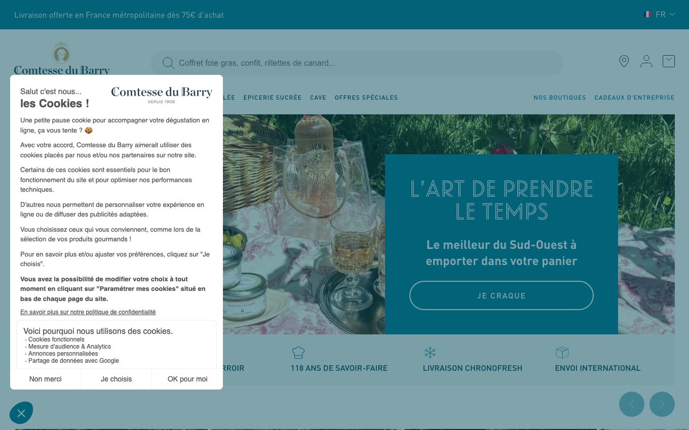 Page d'accueil du site officiel Comtesse du Barry