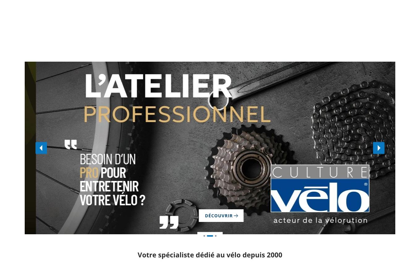 Page d'accueil du site officiel Culture Vélo