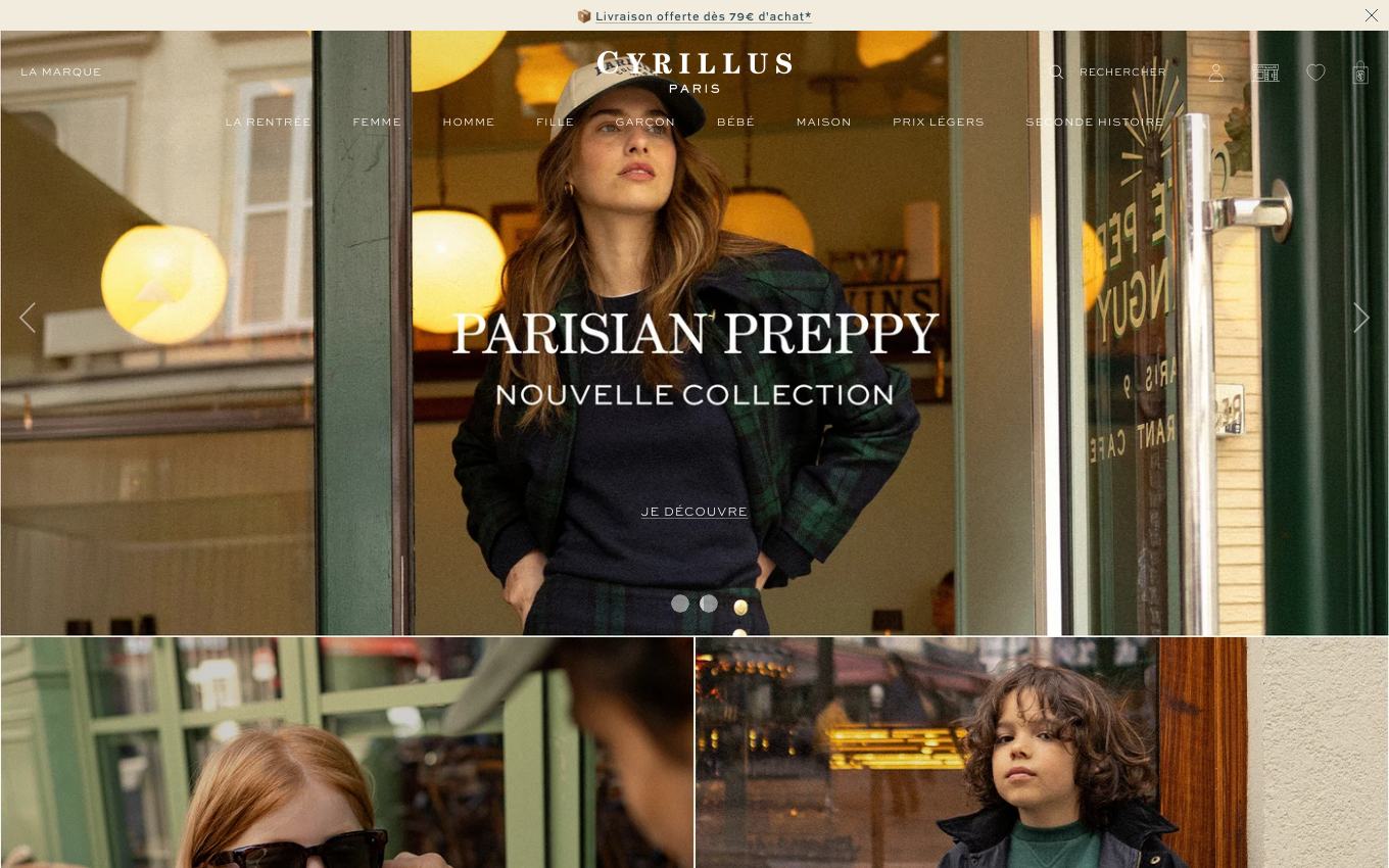 Page d'accueil du site officiel Cyrillus