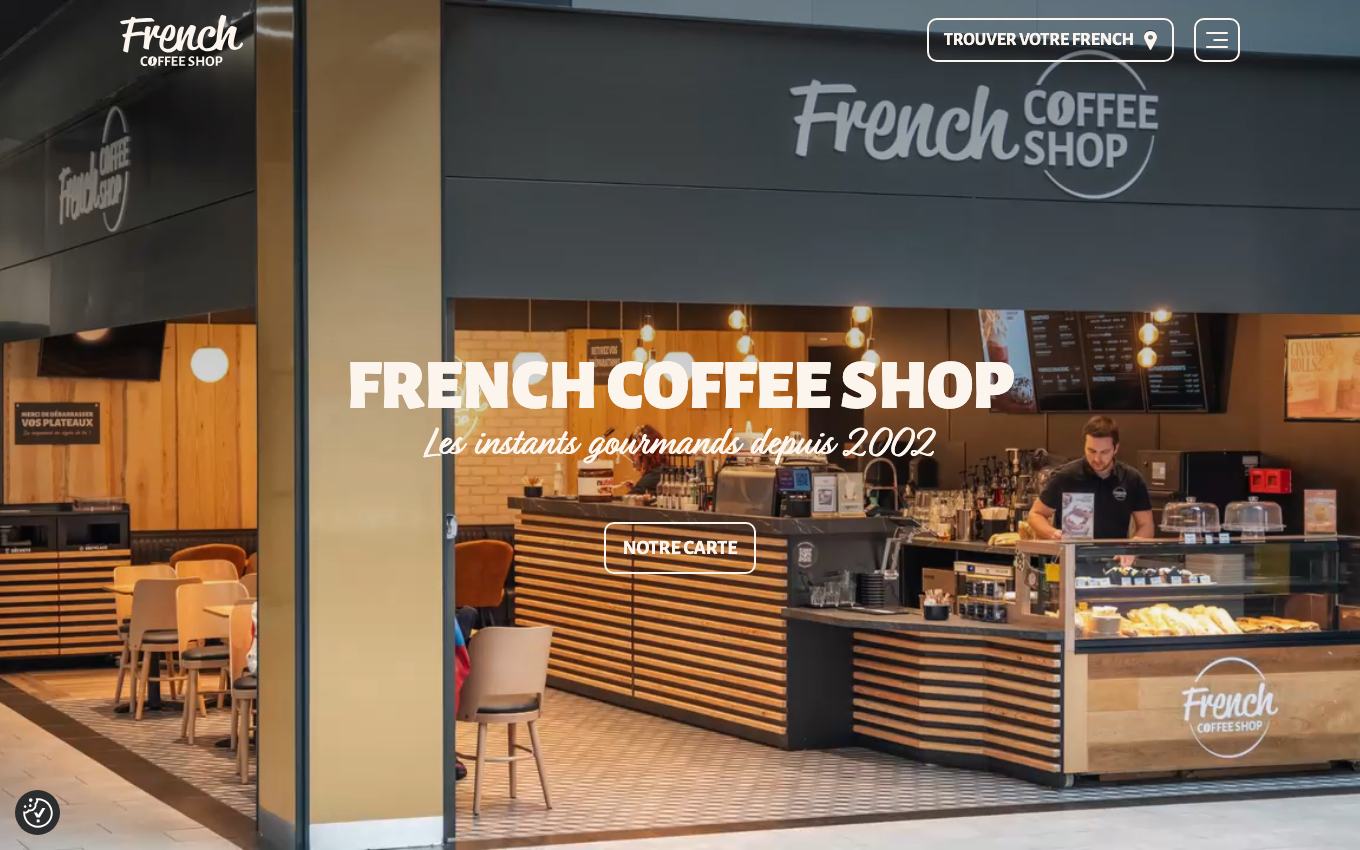 Page d'accueil du site officiel French Coffee Shop