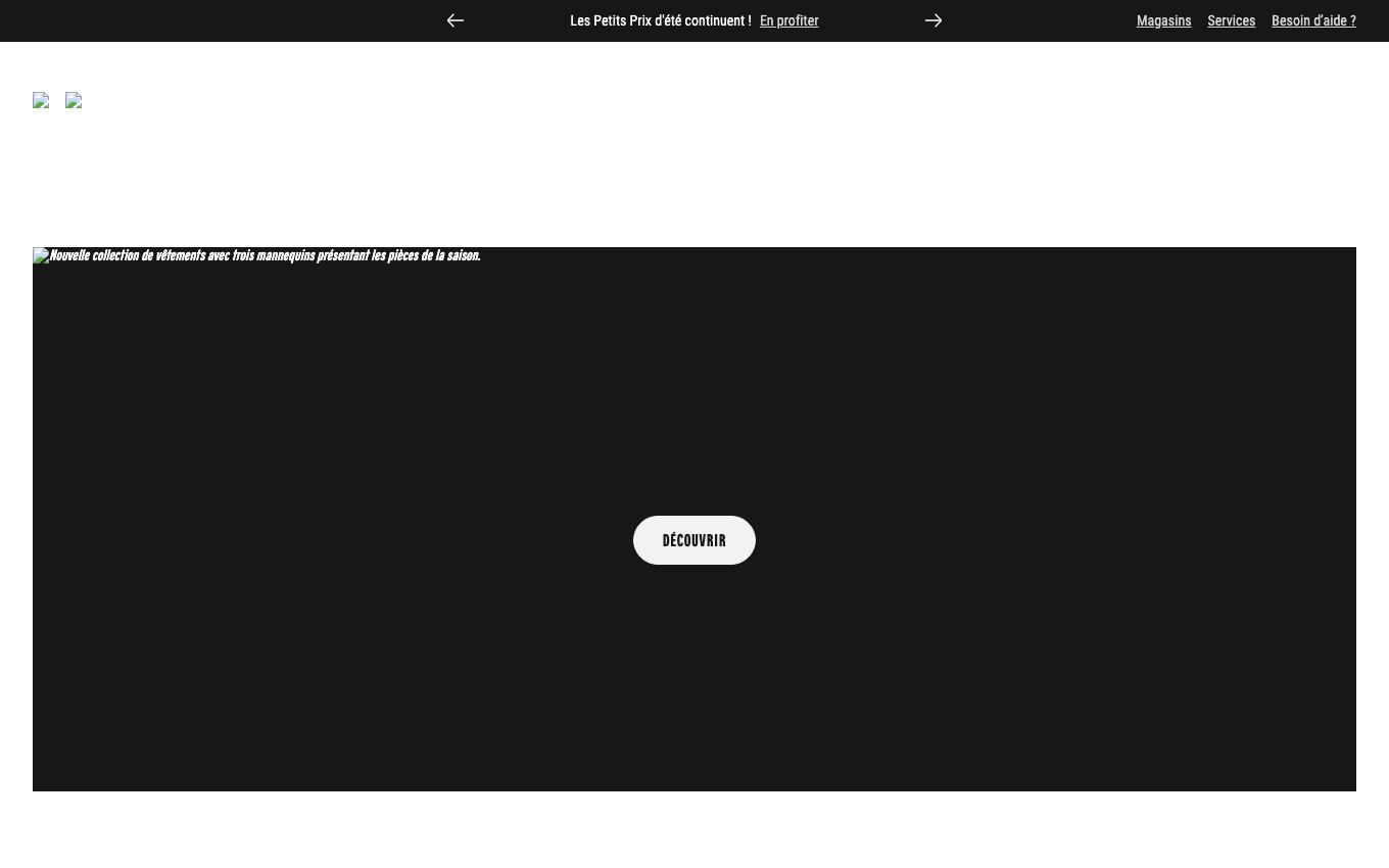 Page d'accueil du site officiel Galeries Lafayette