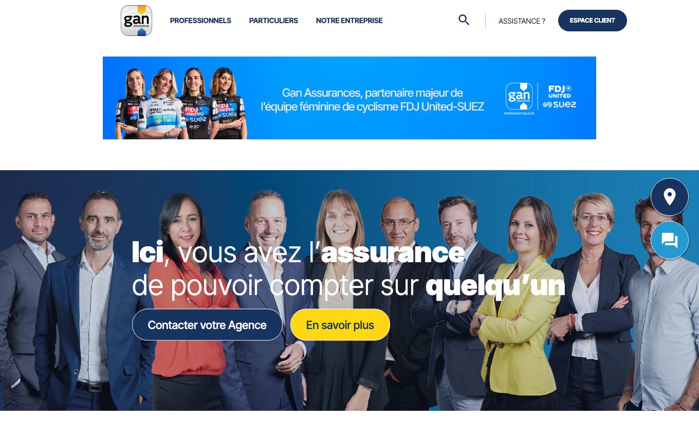 Page d'accueil du site officiel Gan
