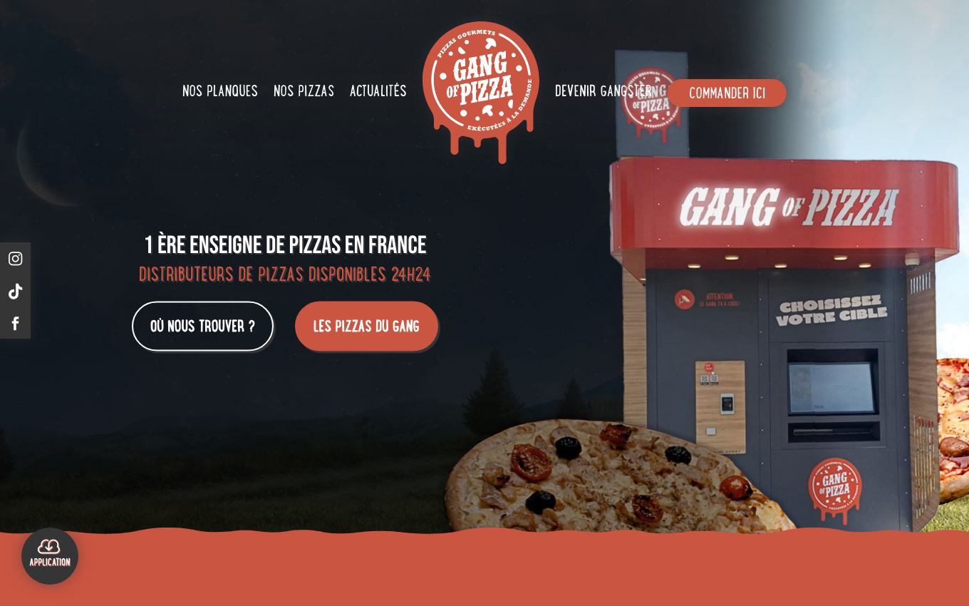Page d'accueil du site officiel Gang of Pizza