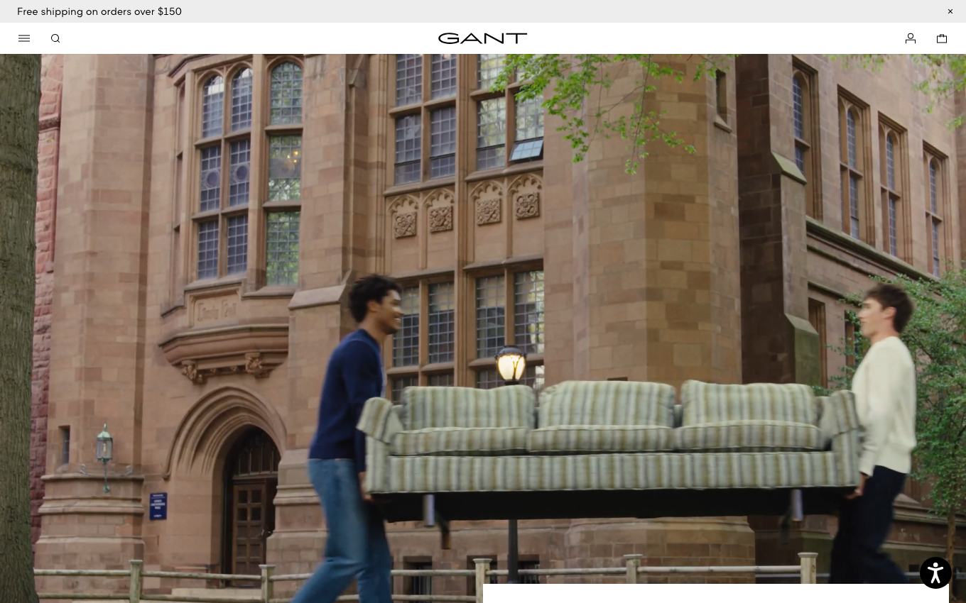 Page d'accueil du site officiel GANT