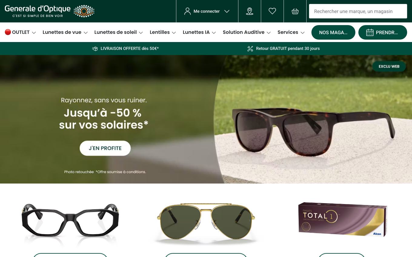 Site officiel Générale d'Optique