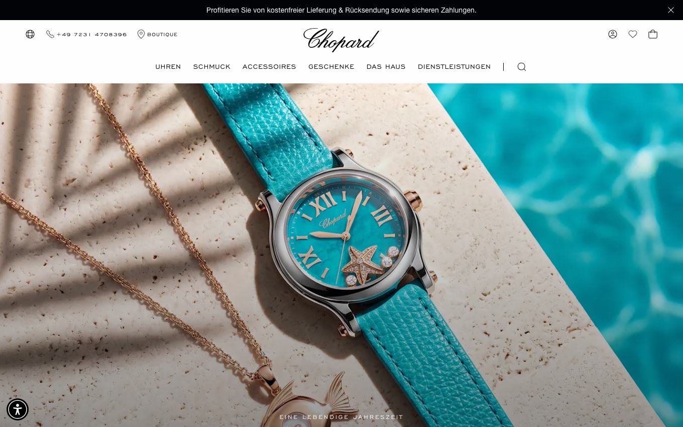 Page d'accueil du site officiel Chopard