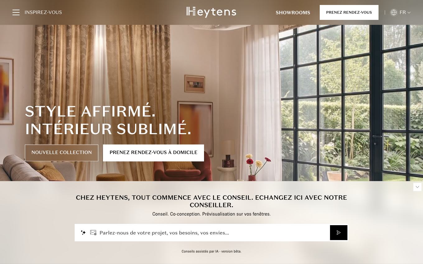Page d'accueil du site officiel Heytens