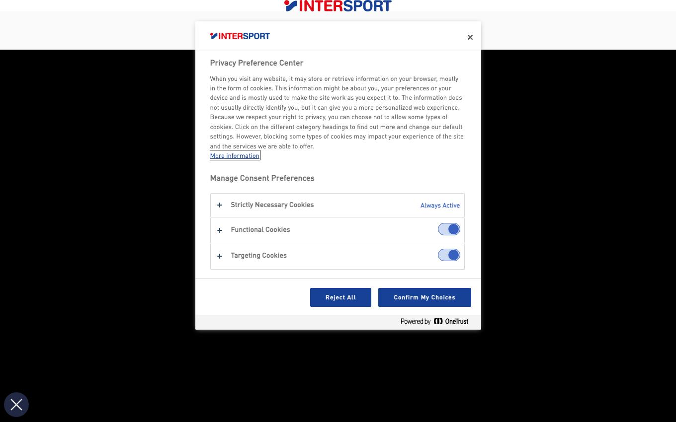 Page d'accueil du site officiel Intersport