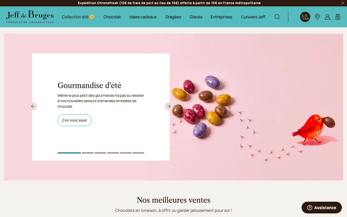 Page d'accueil du site officiel Jeff de Bruges
