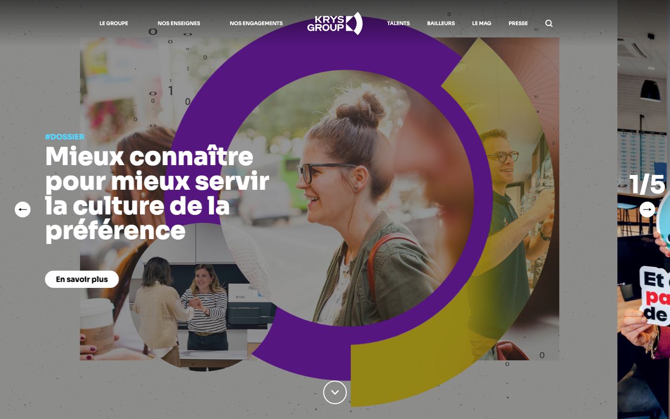 Page d'accueil du site officiel Krys