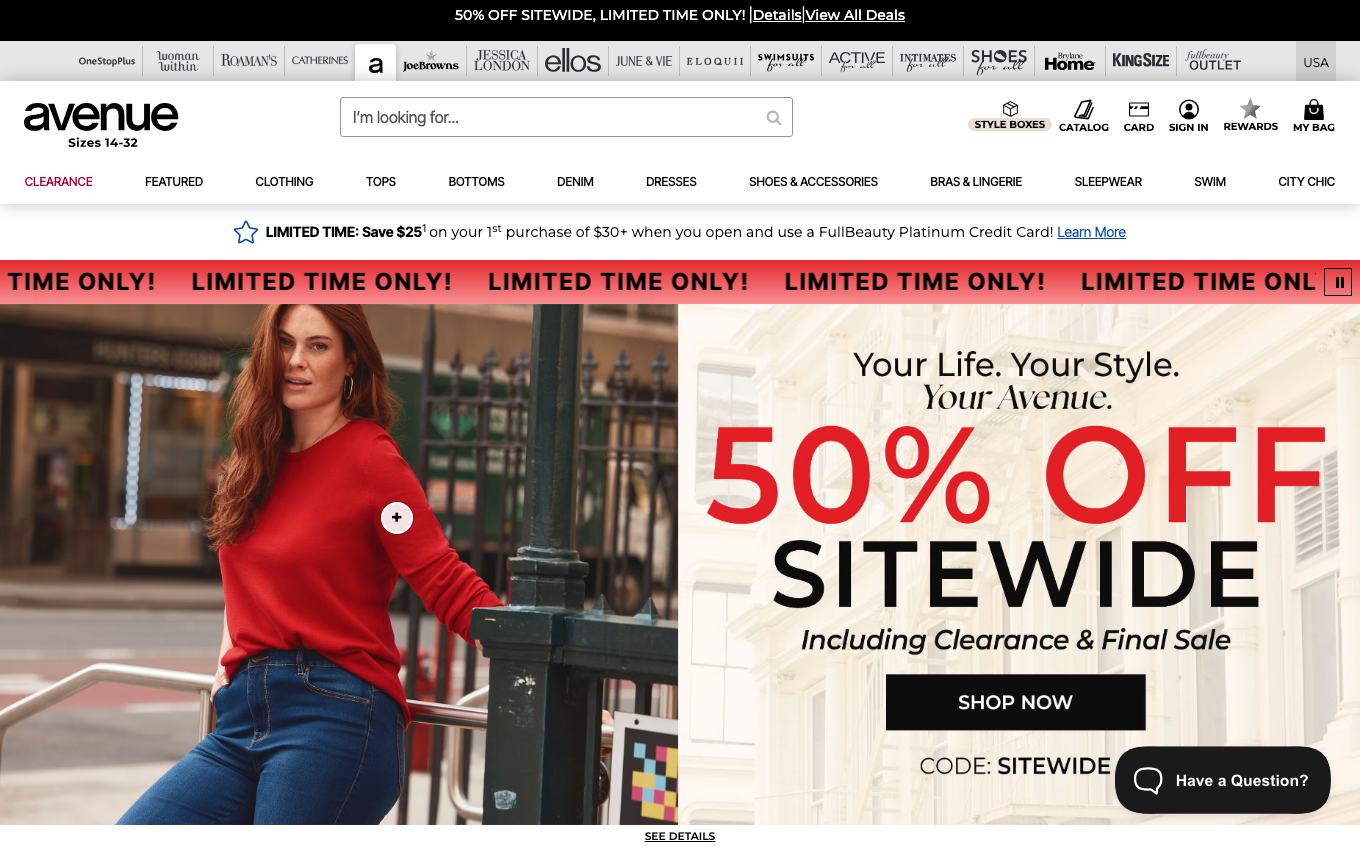 Page d'accueil du site officiel Avenue