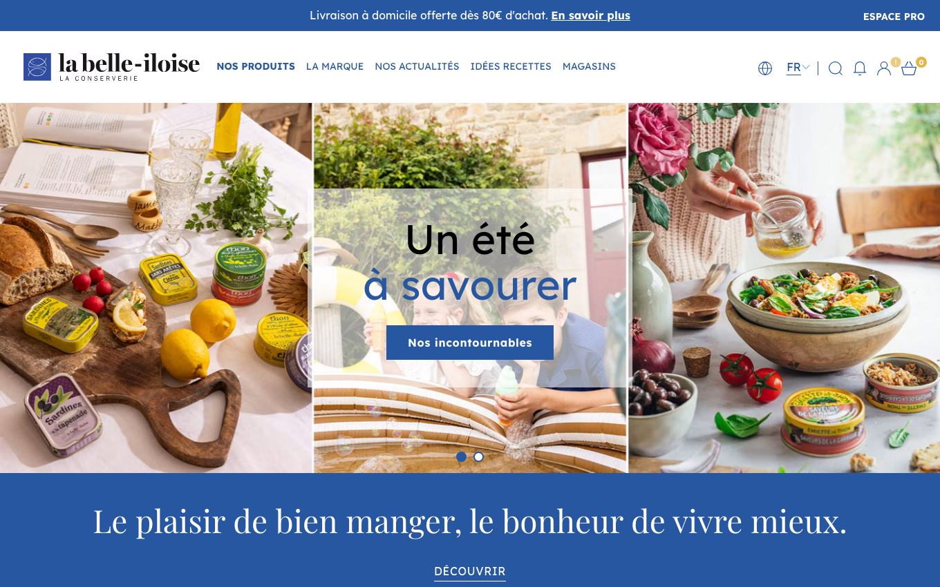Page d'accueil du site officiel La Belle-Iloise