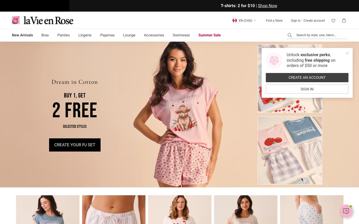Page d'accueil du site officiel La Vie en Rose