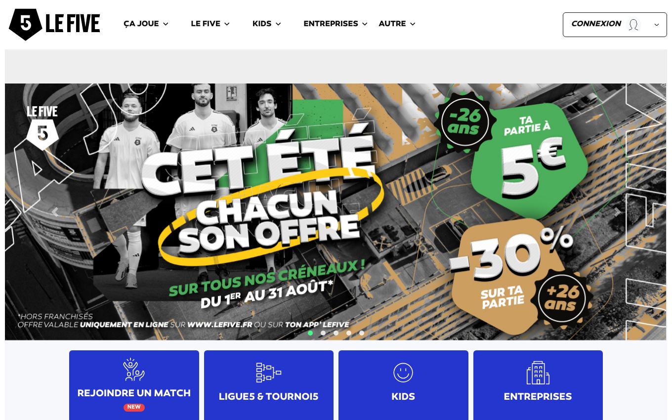 Page d'accueil du site officiel Le Five