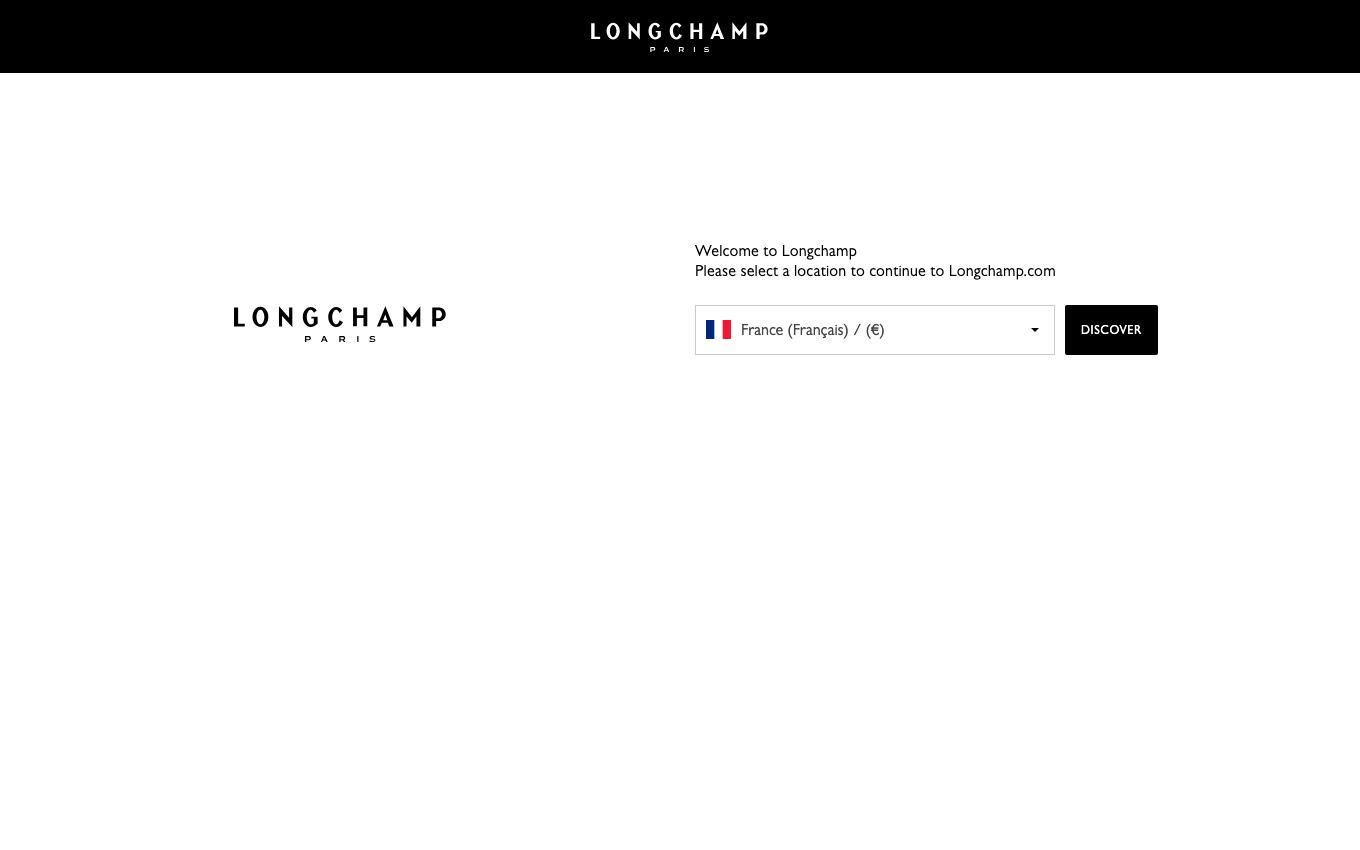 Page d'accueil du site officiel Longchamp