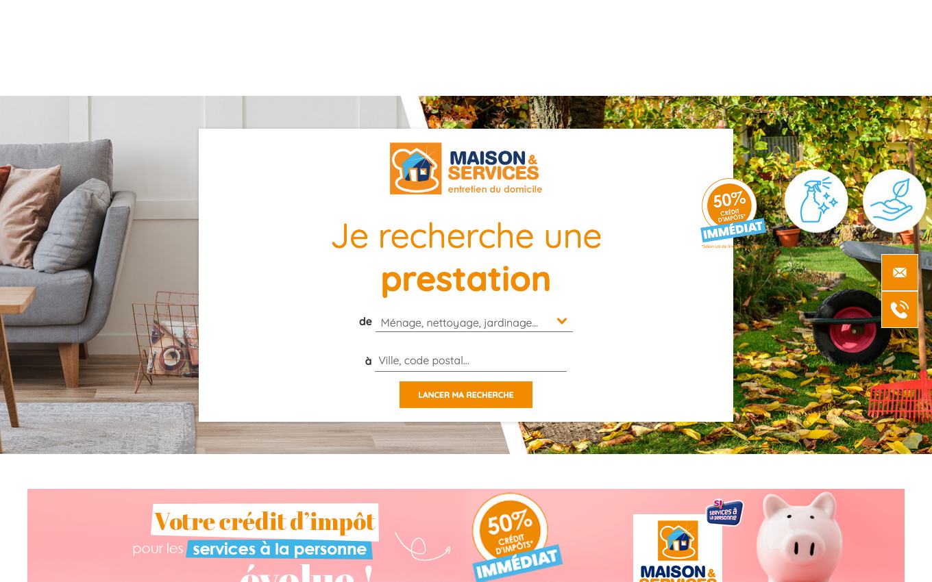 Page d'accueil du site officiel Maison et services