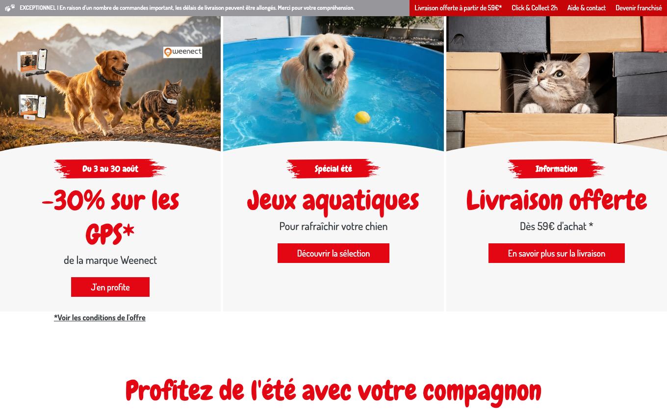 Page d'accueil du site officiel Médor et Compagnie