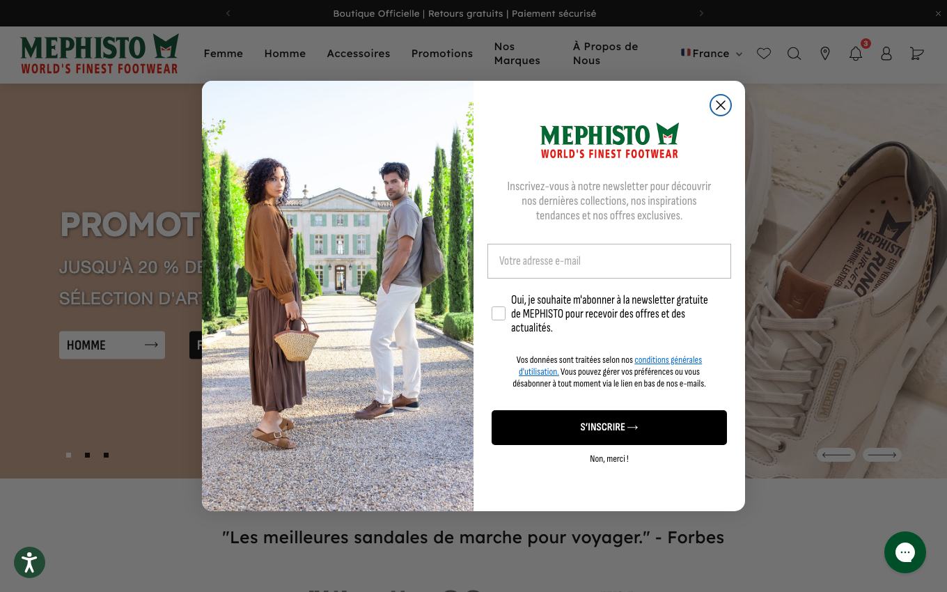 Page d'accueil du site officiel Mephisto