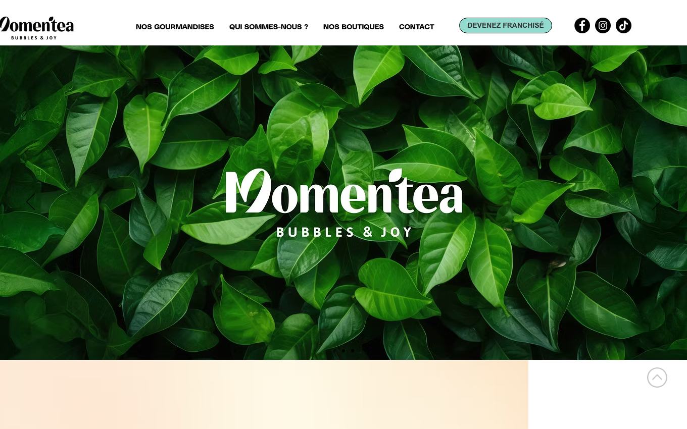 Page d'accueil du site officiel Momen'Tea