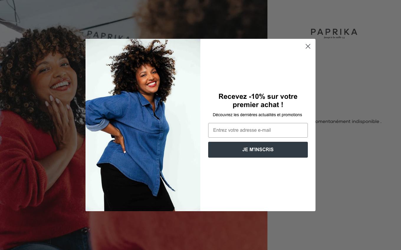 Page d'accueil du site officiel Paprika