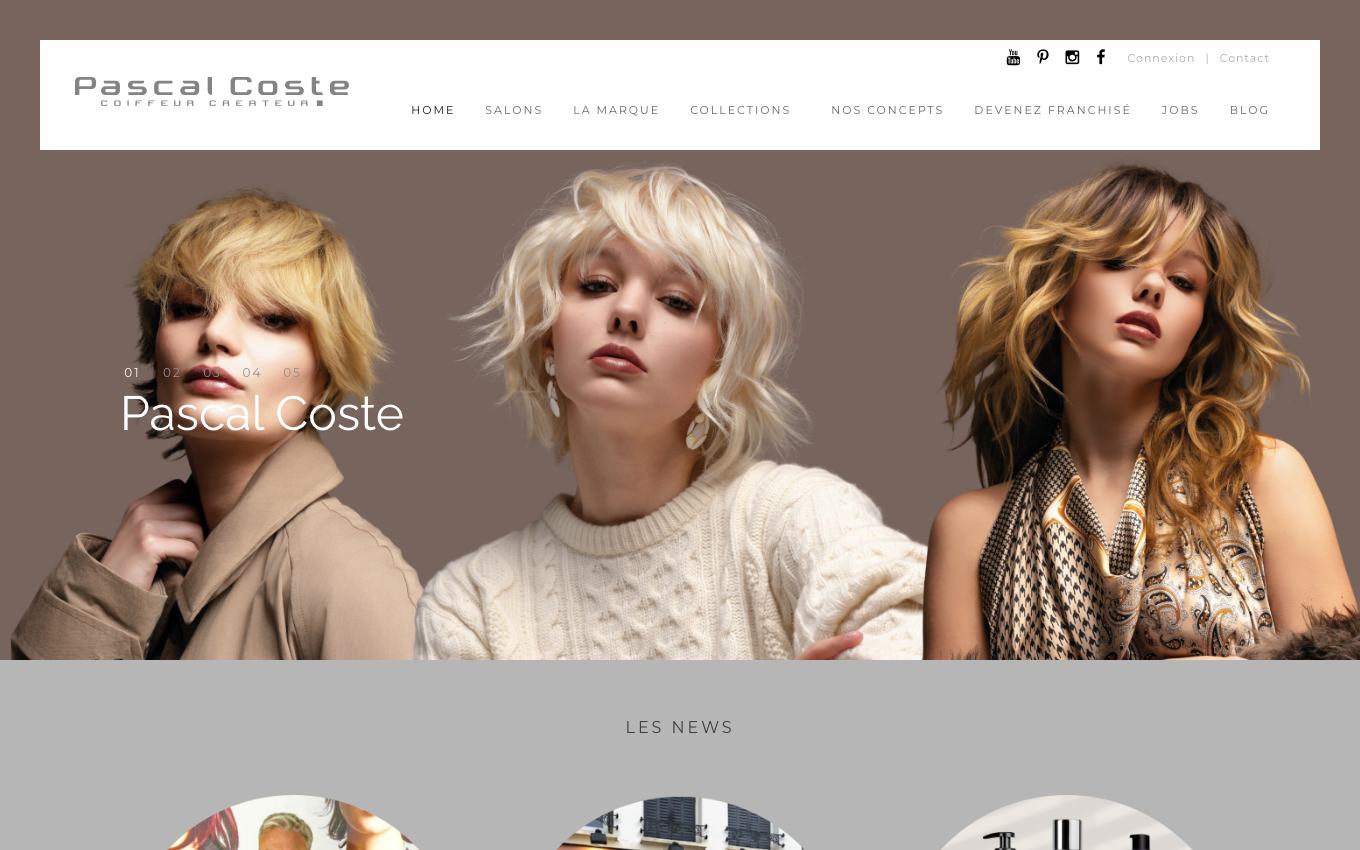Page d'accueil du site officiel Pascal Coste