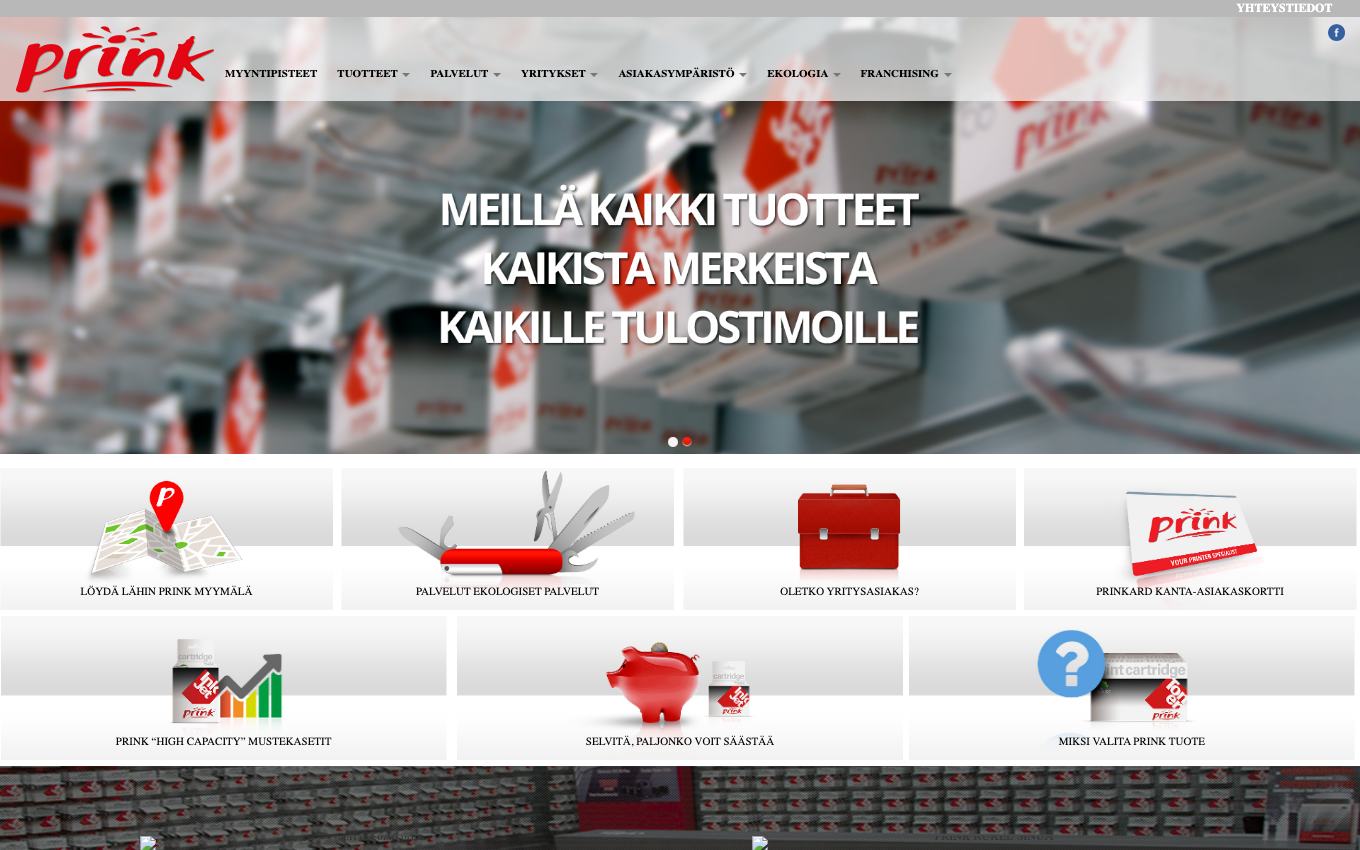 Page d'accueil du site officiel Prink
