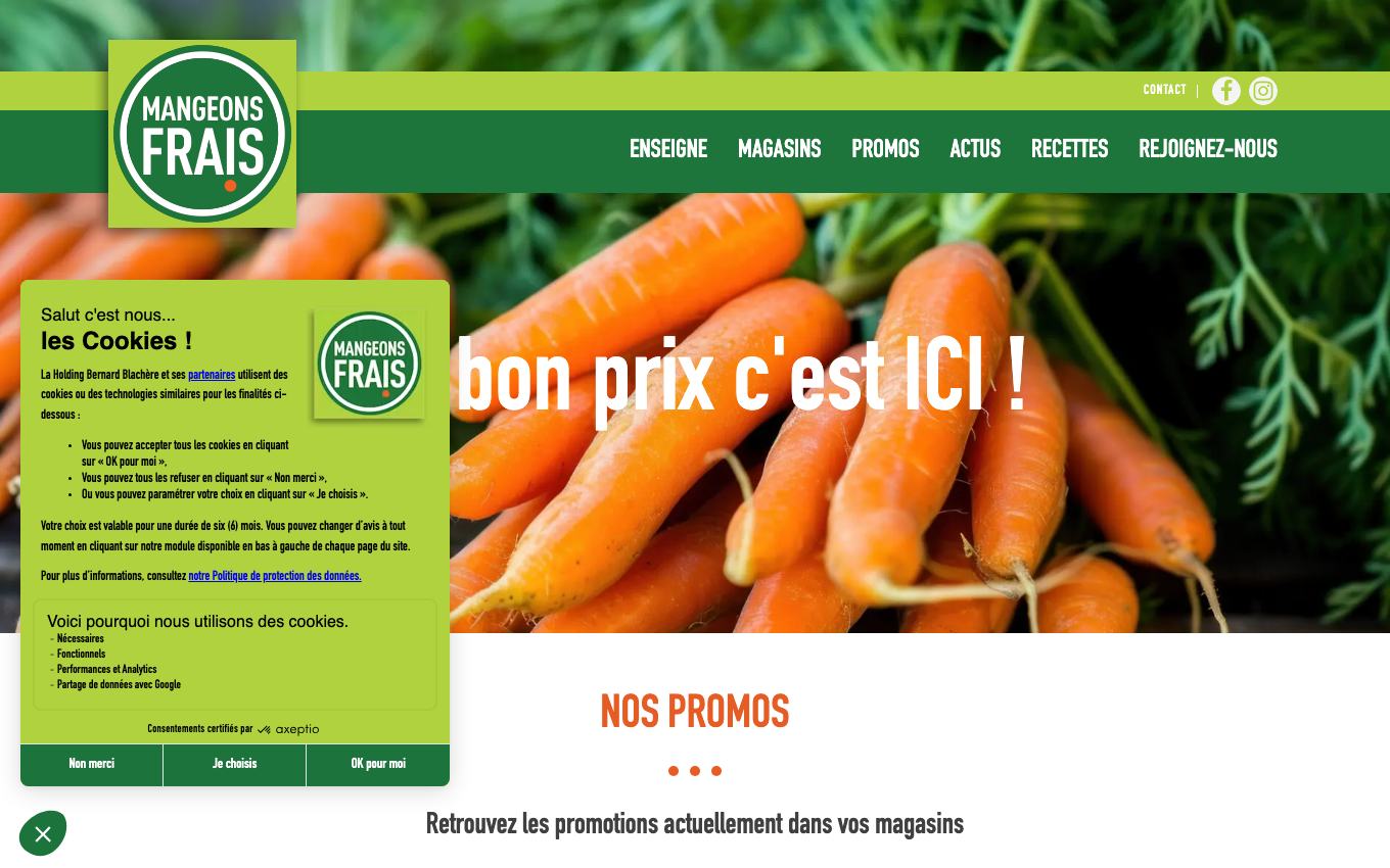 Page d'accueil du site officiel Provenc'halles
