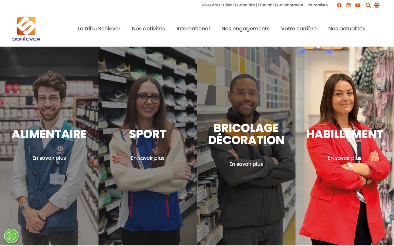 Page d'accueil du site officiel Proxi Marché